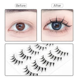 LASHIDOL Transparent Band False eyelashes Strip Lashes *5 Pairs "WDL-EU-Manga"