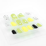 LASHIDOL Press On Magic Nails Green Drop Yellow Spot LI-TPUN-"QL-3#-YSK 16 "-C-20232