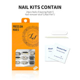 LASHIDOL Press On Magic Nails Black and gold leopard print LI-TPUN-QL-1#-YSK 24-C-20232