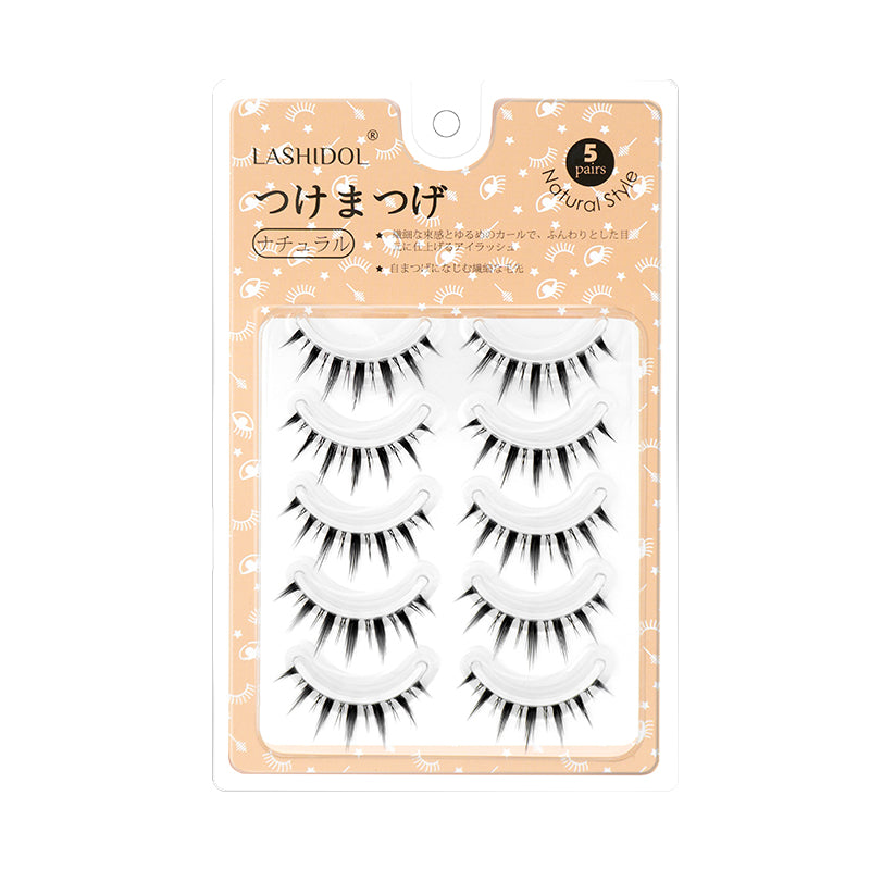 LASHIDOL Transparent Band False eyelashes Strip Lashes *5 Pairs "WDL-EU-Manga"