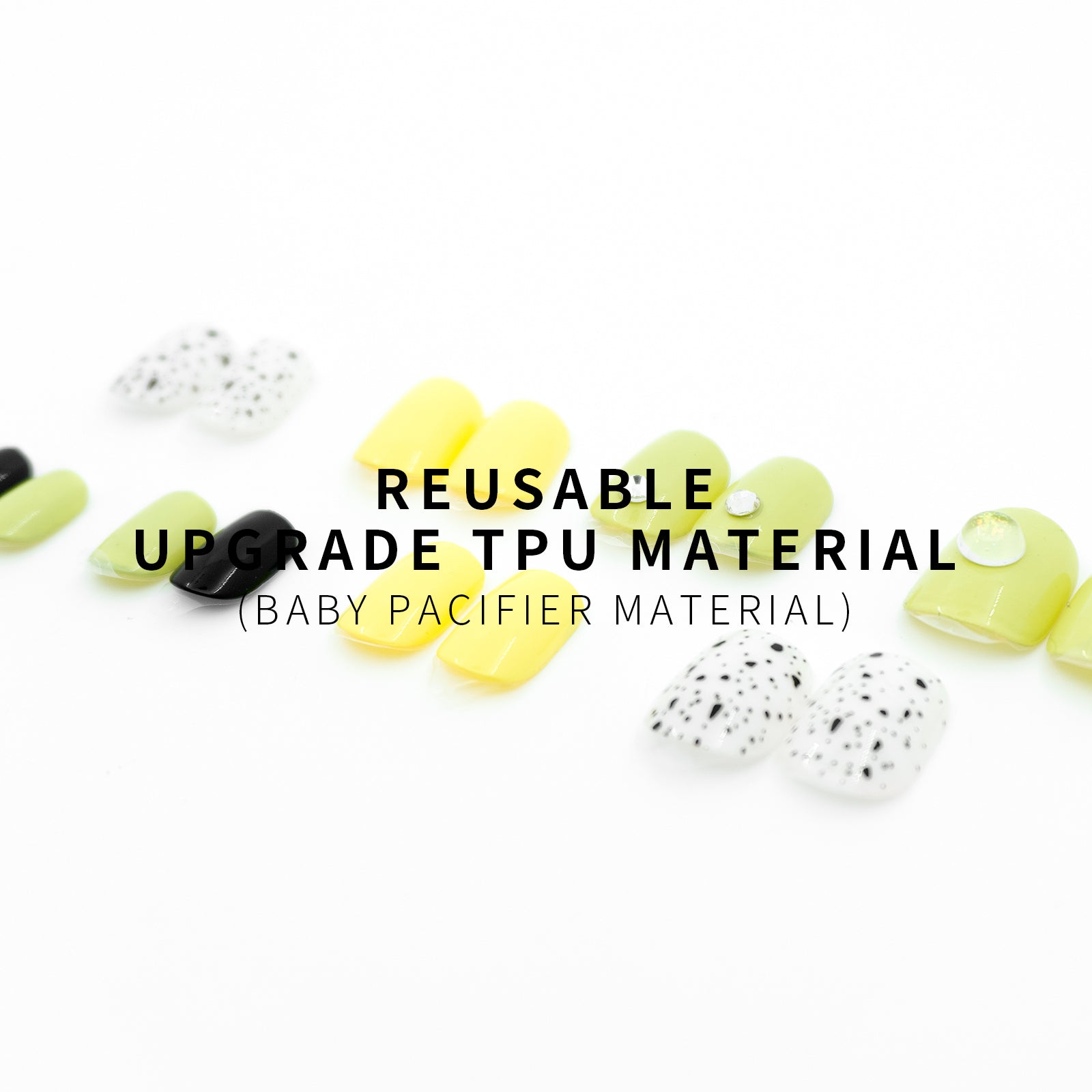 LASHIDOL Press On Magic Nails Green Drop Yellow Spot LI-TPUN-"QL-3#-YSK 16 "-C-20232
