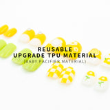 LASHIDOL Press On Magic Nails Summer Yellow Green Flower