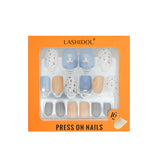 LASHIDOL Press On Magic Nails Blue Spot Bears