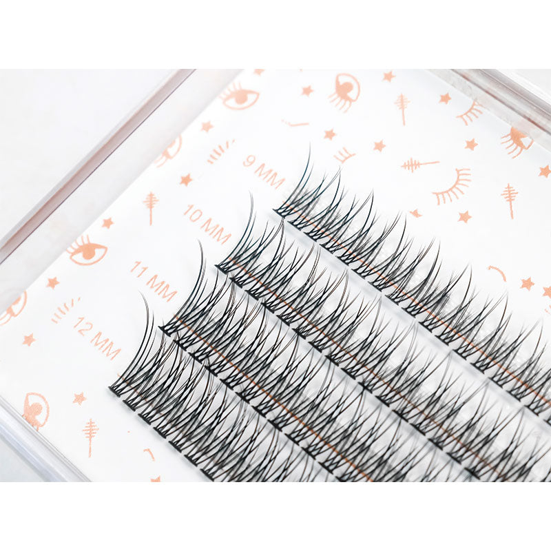 Black Fishtail C Curl Cluster Lash Extensions
