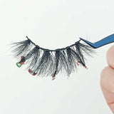 LASHIDOL Christmas Mink 3D False Eyelashes-1 Pairs with  Black-Sliver Colors